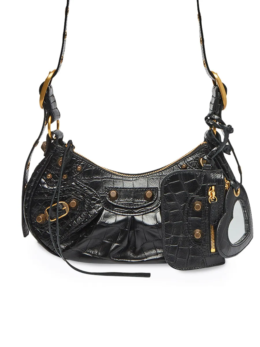 Le Cagole XS Shoulder Bag Crocodile Embossed