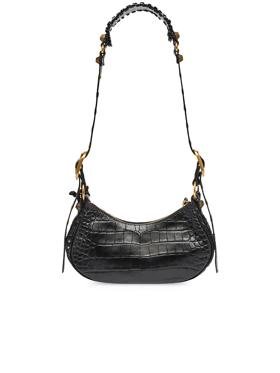 Le Cagole XS Shoulder Bag Crocodile Embossed