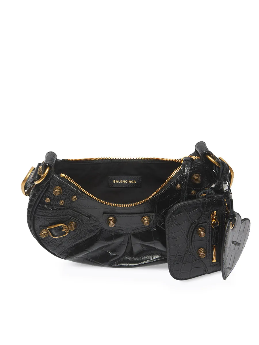 Le Cagole XS Shoulder Bag Crocodile Embossed