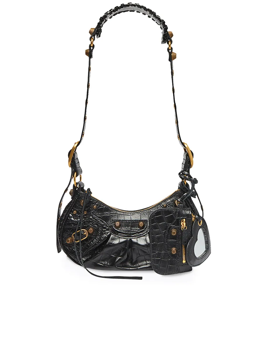 Le Cagole XS Shoulder Bag Crocodile Embossed