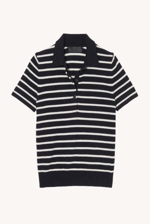 Leanna Polo - Navy/Ivory Stripe