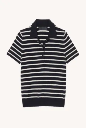 Leanna Polo - Navy/Ivory Stripe