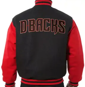 Letterman Arizona Diamondbacks Black and Red All Wool Varsity Jacket