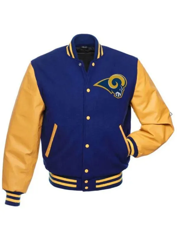 Letterman Los Angeles Rams Blue and Yellow Varsity Jacket