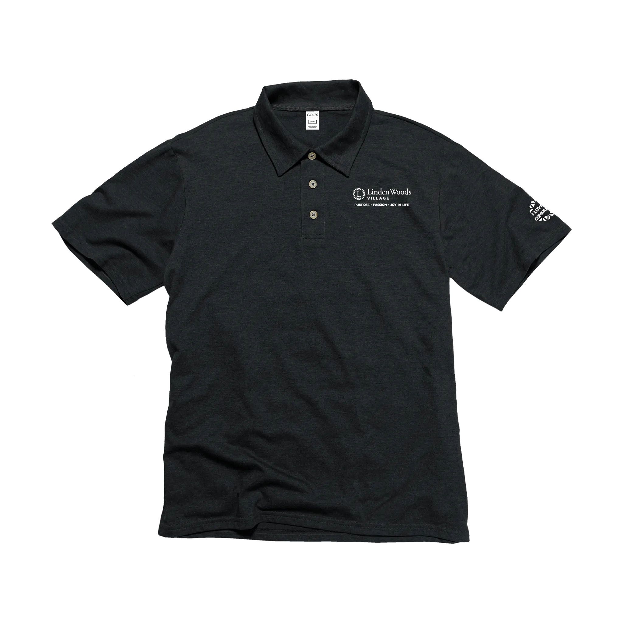 Linden Woods Unisex Charcoal Polo