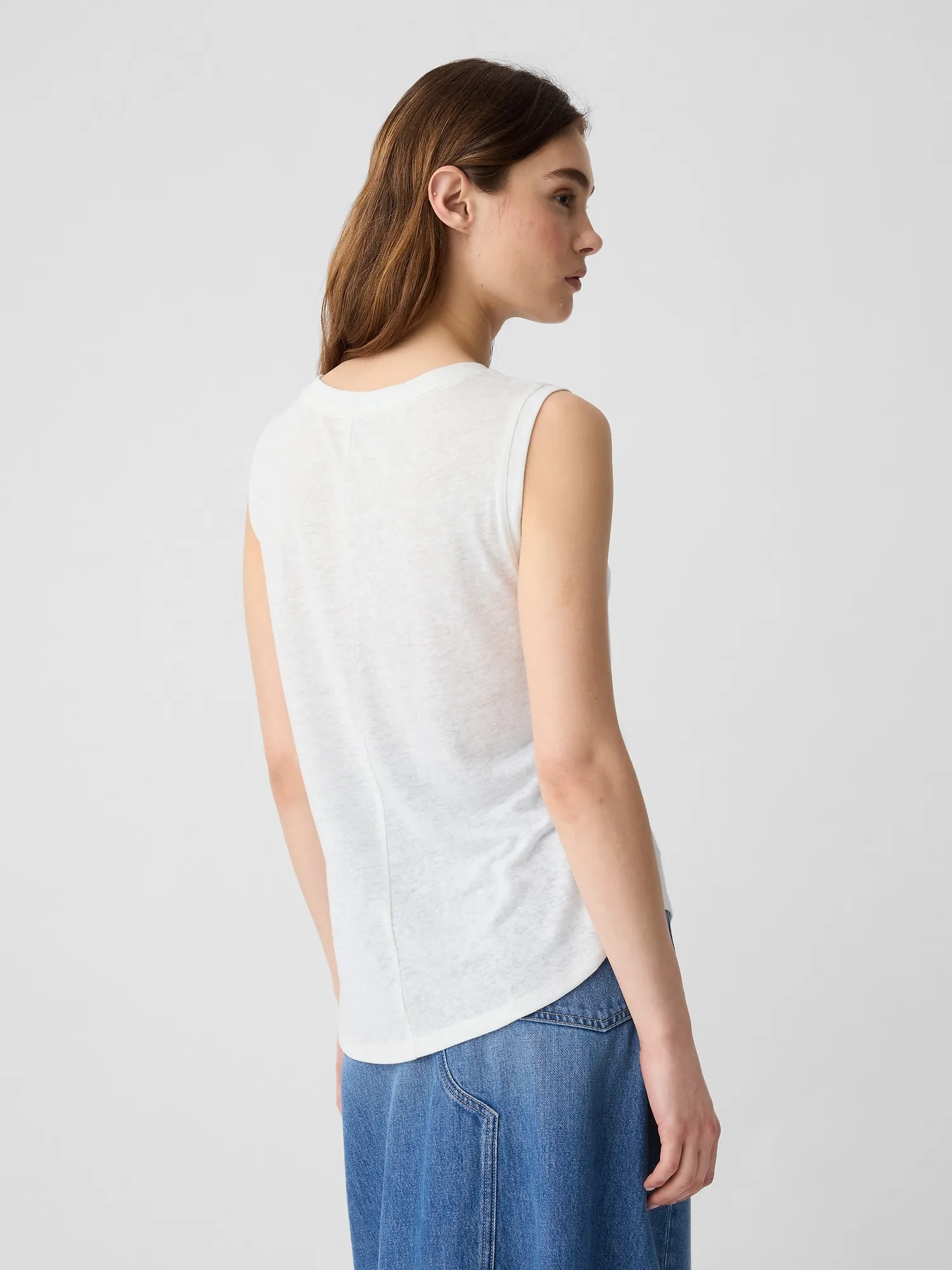 Linen-Blend Tank Top