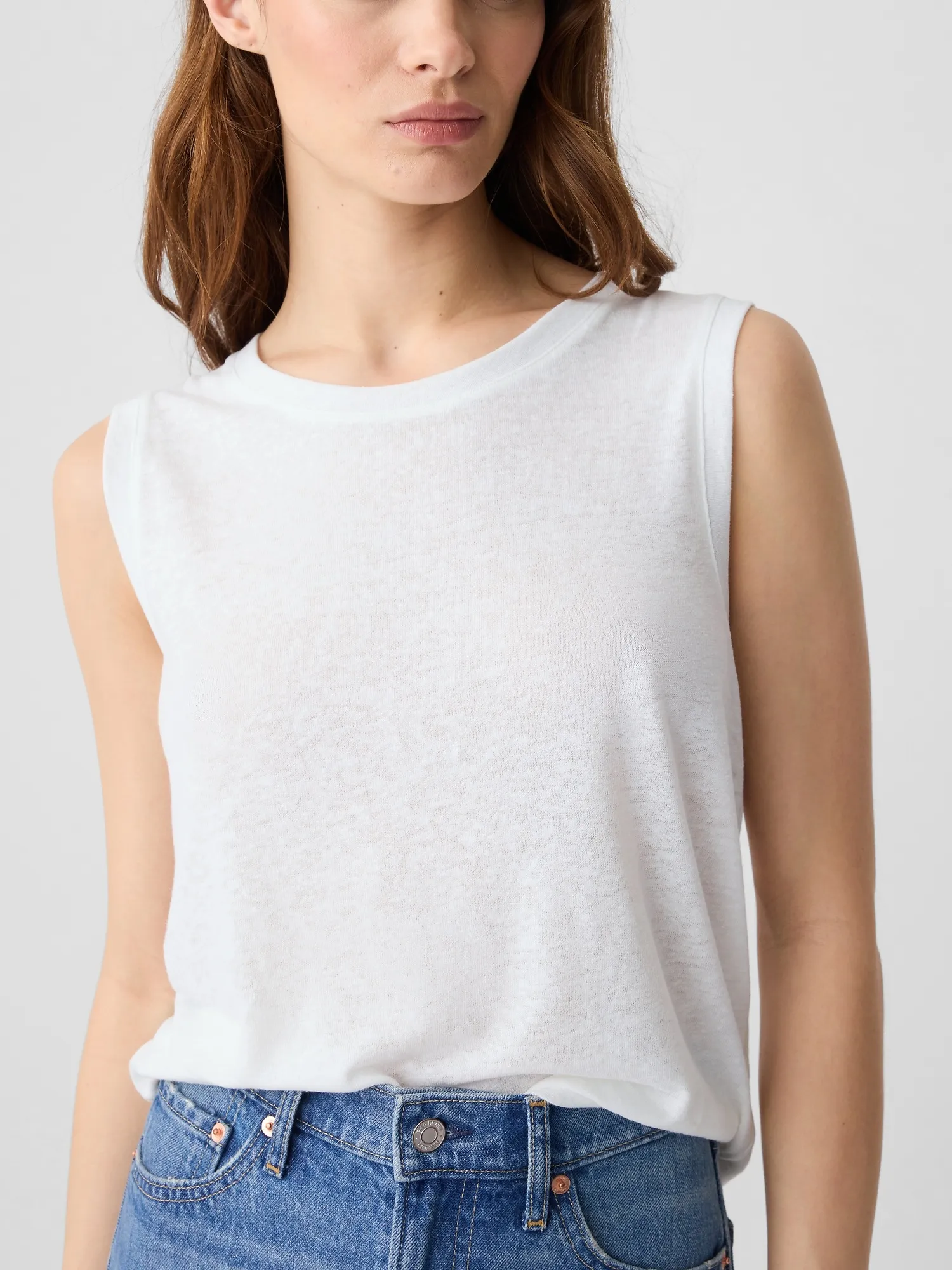 Linen-Blend Tank Top