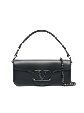 Loco Calfskin Shoulder Bag in Black with Black Hardware