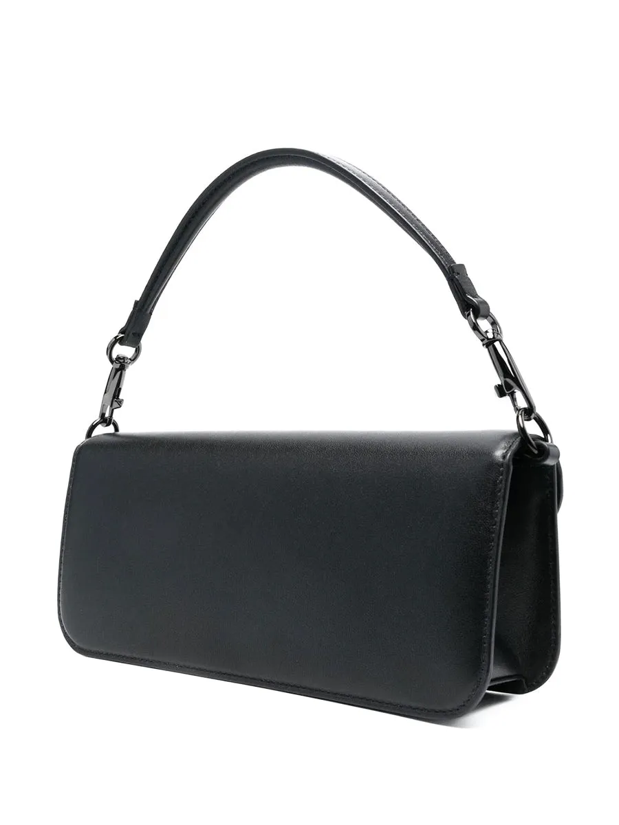 Loco Calfskin Shoulder Bag in Black with Black Hardware