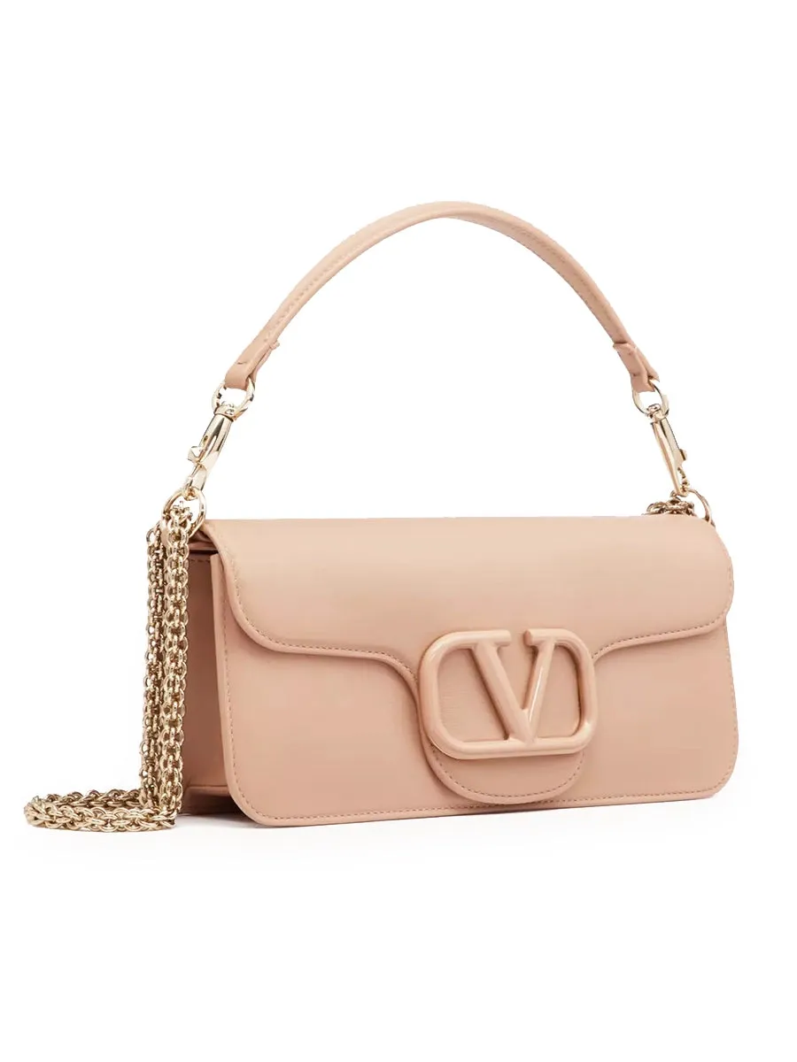 Loco Calfskin Shoulder Bag in Rose Cannelle