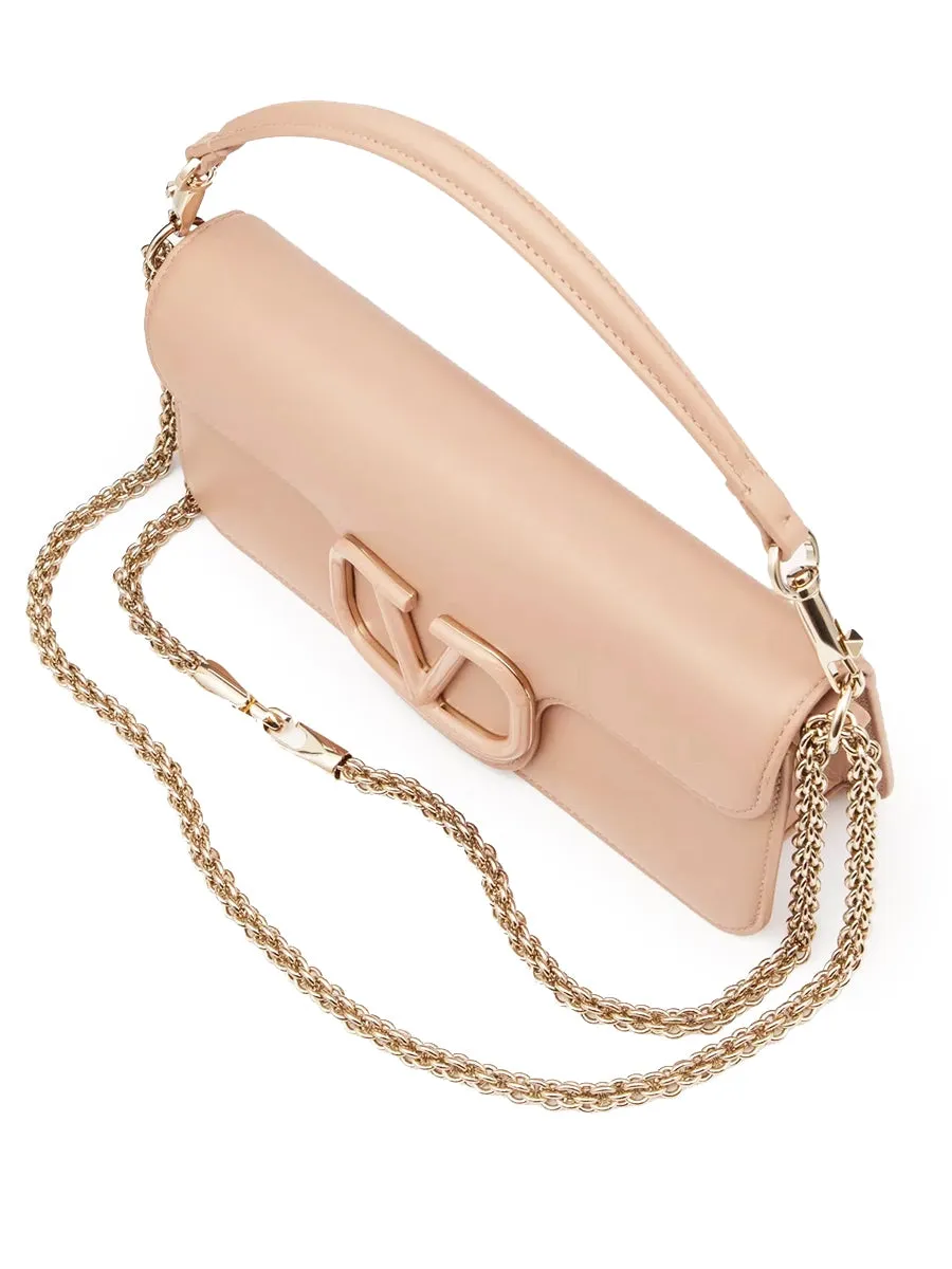 Loco Calfskin Shoulder Bag in Rose Cannelle