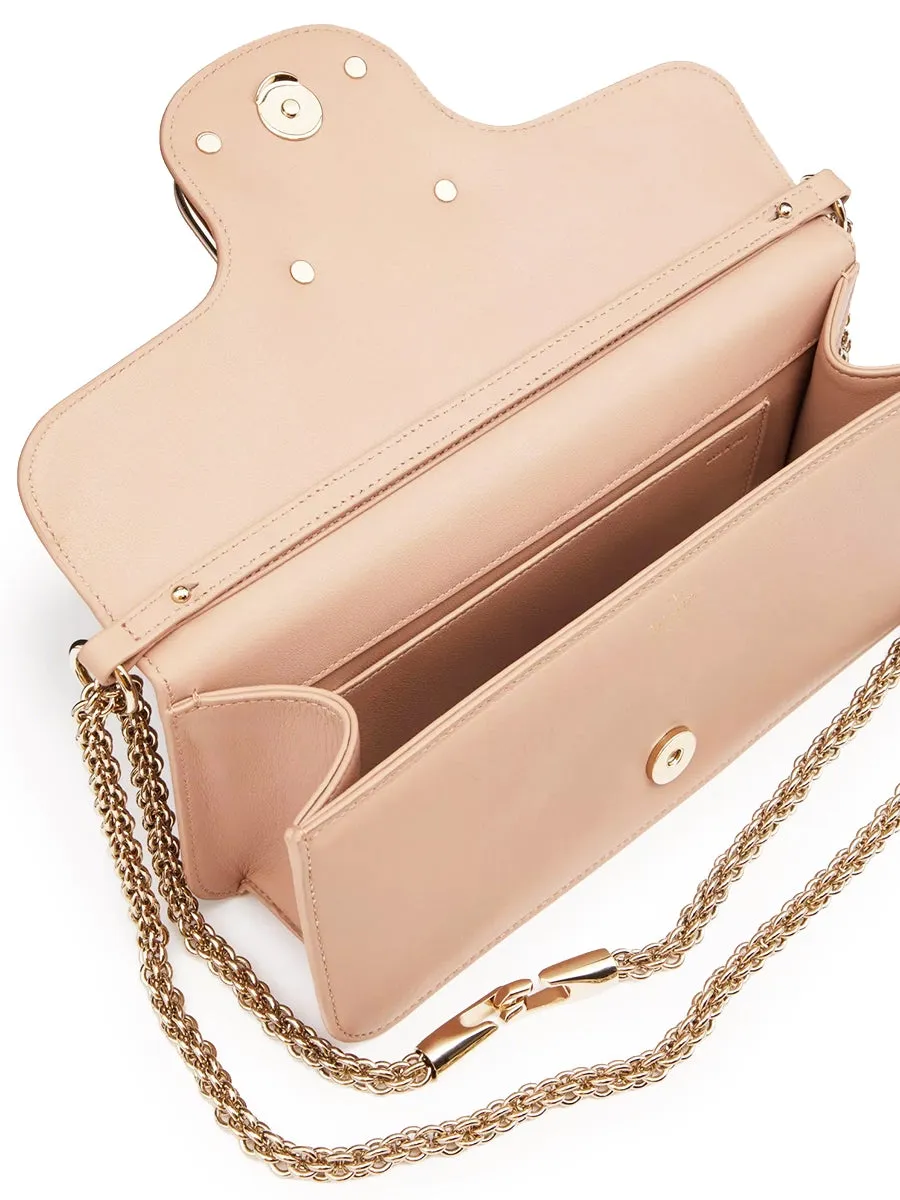 Loco Calfskin Shoulder Bag in Rose Cannelle