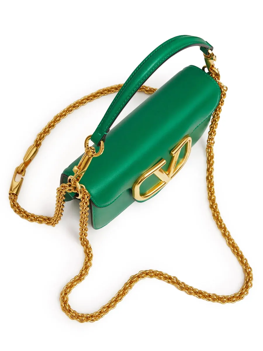 Loco Small Shoulder Bag in Calfskin Green