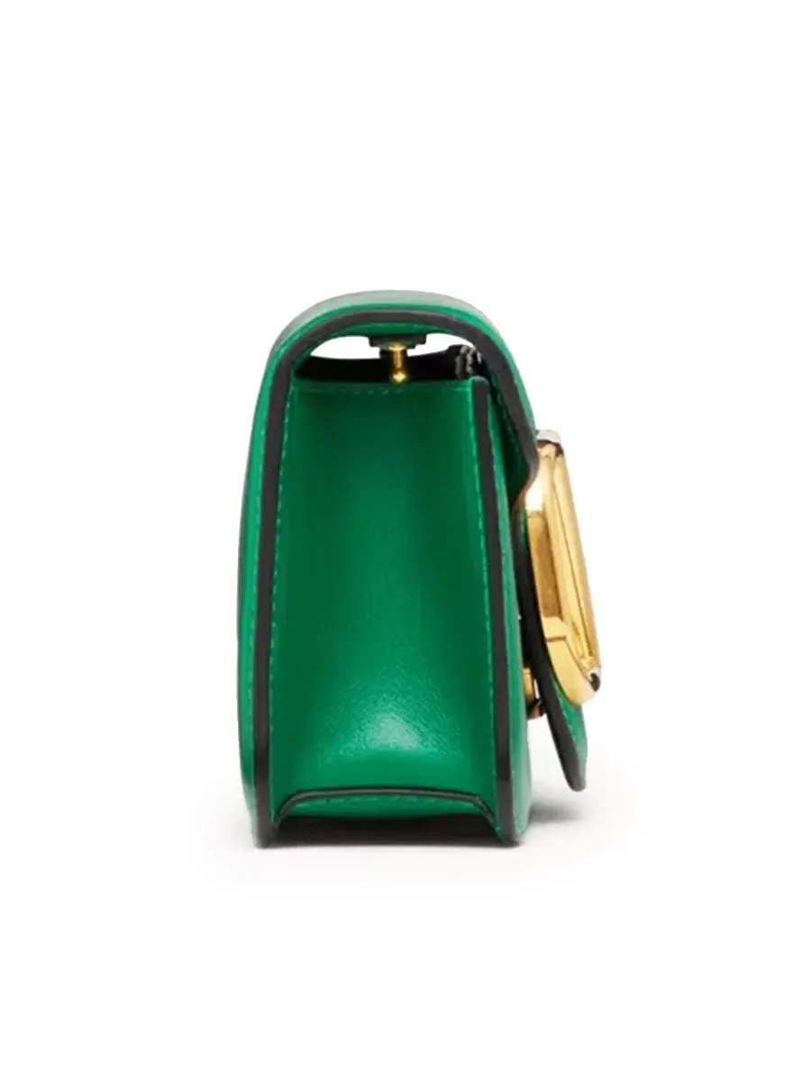 Loco Small Shoulder Bag in Calfskin Green