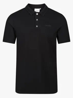 Luxury Pique Logo Polo - Black