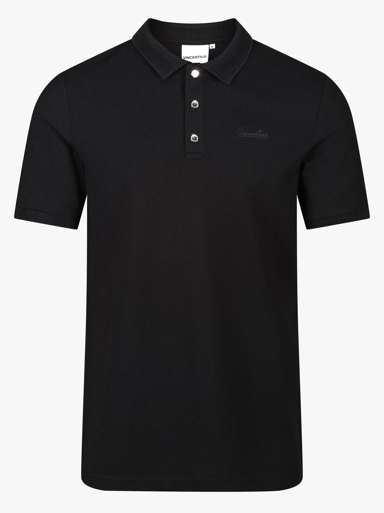 Luxury Pique Logo Polo - Black