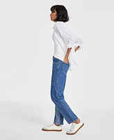 Macy's On 34th Women's Two-Tone Straight-Leg Jeans, Created for Macy's