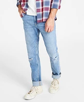 Macy's Sun + Stone Men's Melbourne Slim-Fit Destroyed Jeans, Created for Macy's