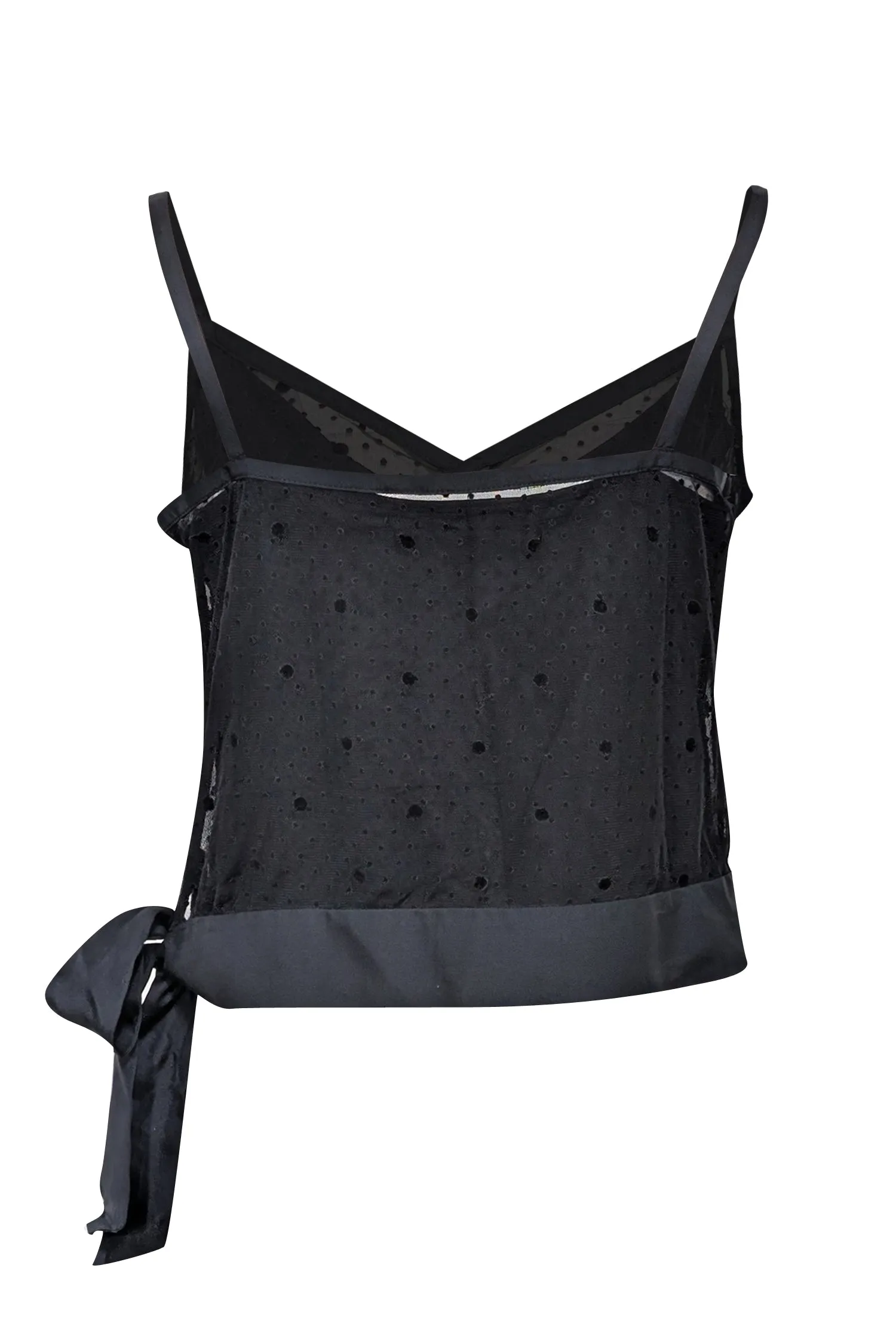 Marc Jacobs - Black Sleeveless Cropped w/ Polka Dot Sheer Top Sz 6