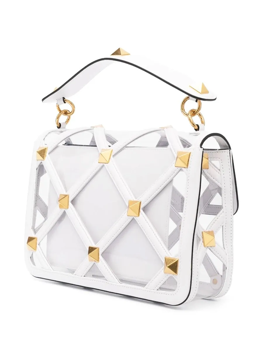 Medium Roman Stud The Shoulder Bag in Polymeric Material Transparent