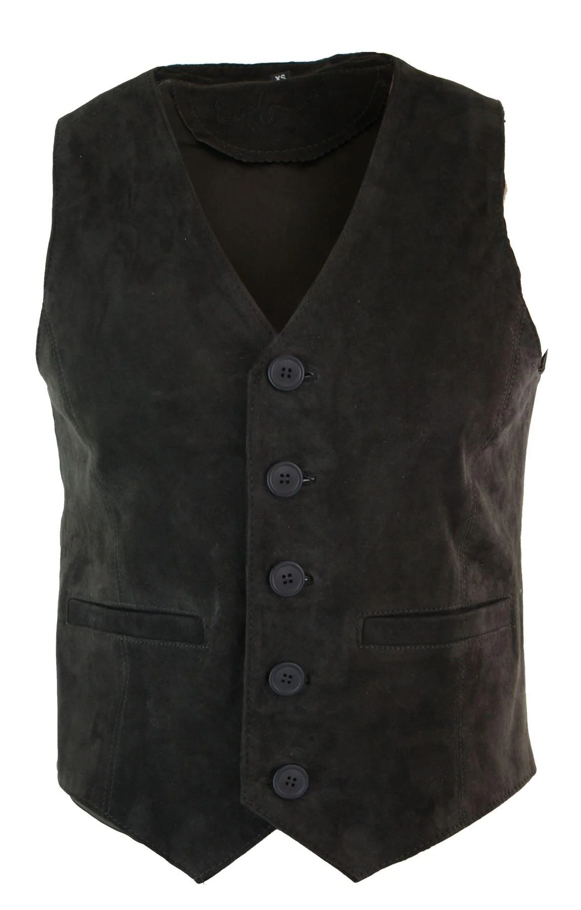 Mens Waistcoat Gilet Real Genuine Suede Leather Retro Vintage Western Vest Brown