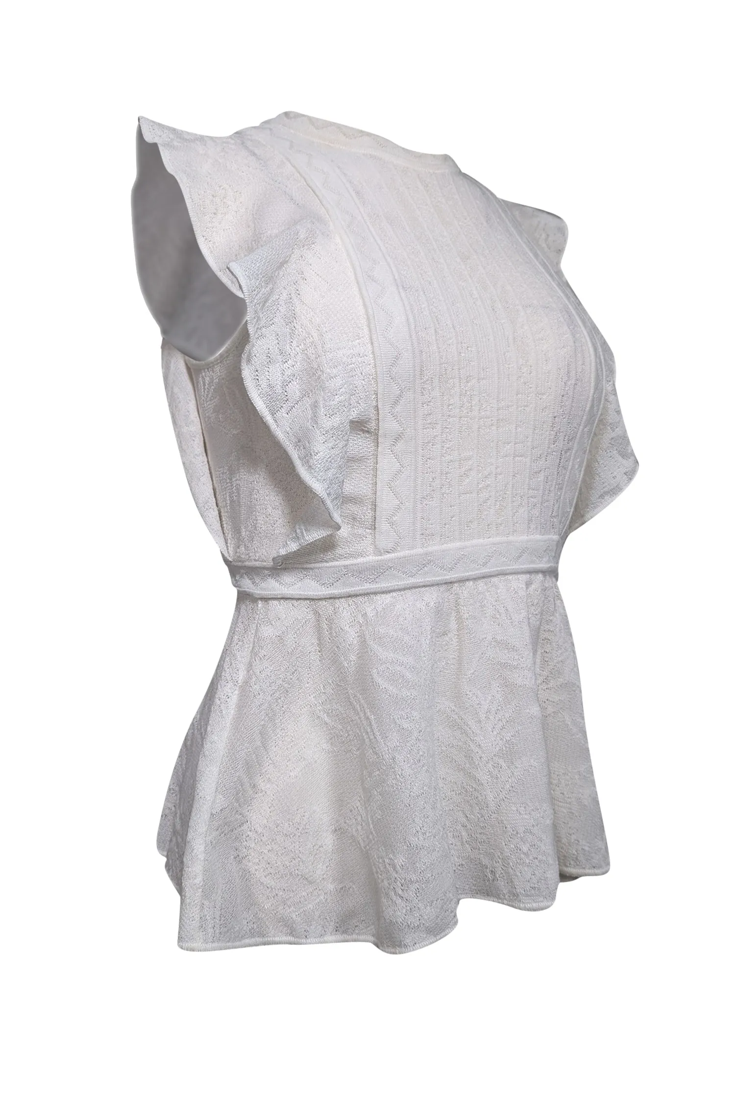 Missoni - Ivory Lace Sleeveless Peplum Top Sz 4