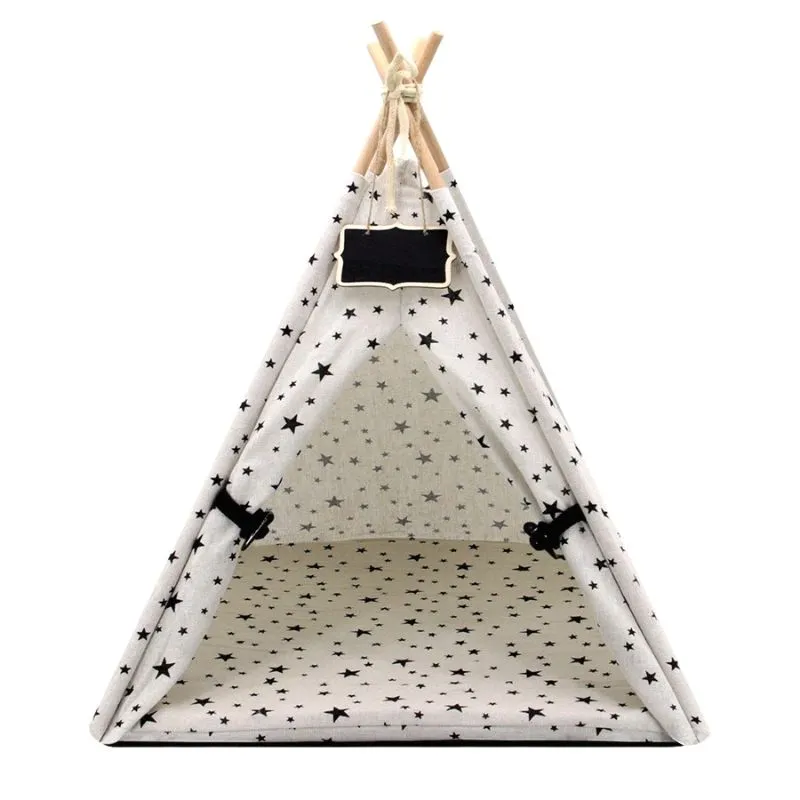 Modern Boho Cat Tent Bed with Removable Cushion | Petiboo