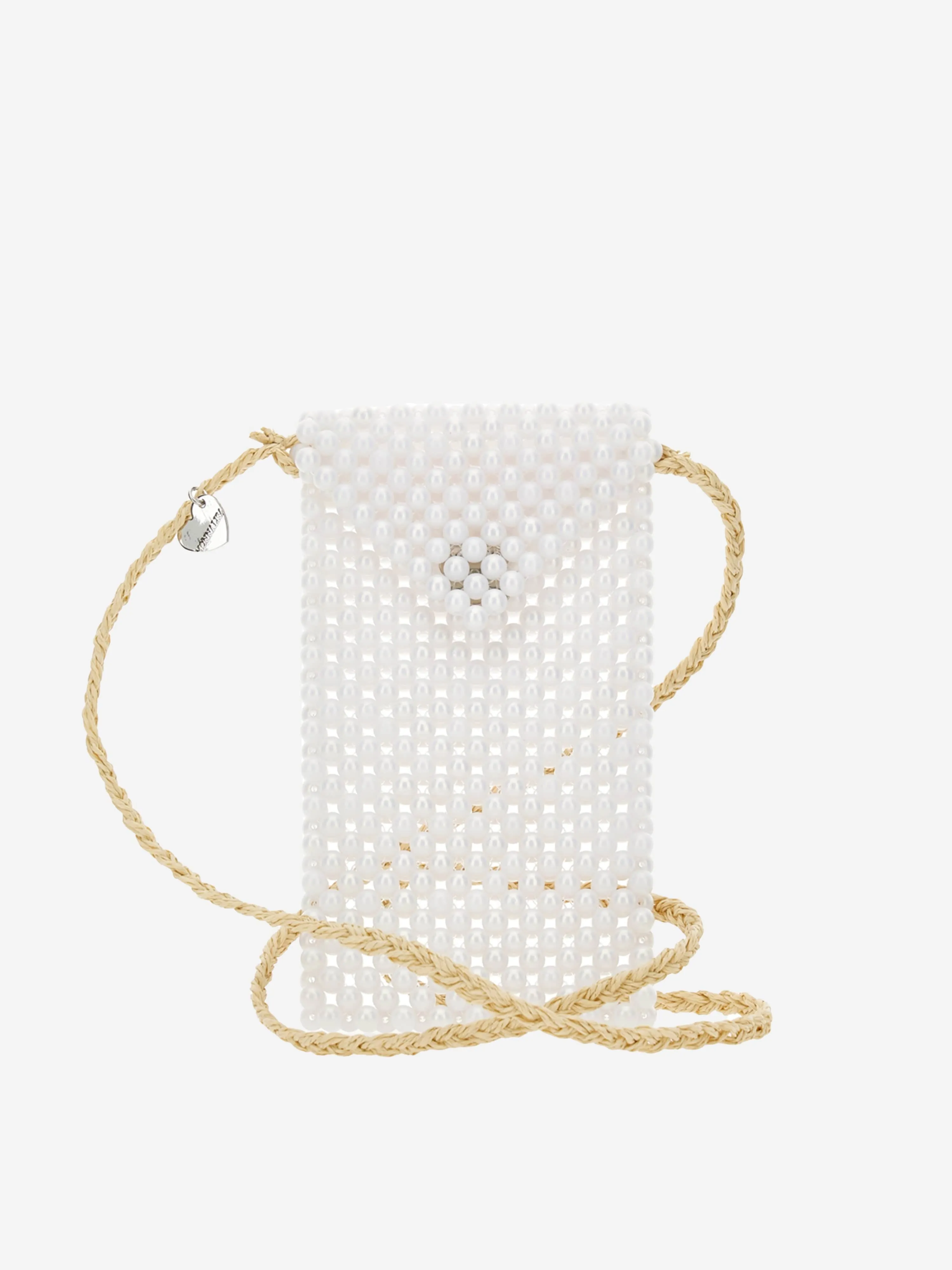 Monnalisa Girls Pearl Crossbody Bag in White (15cm)