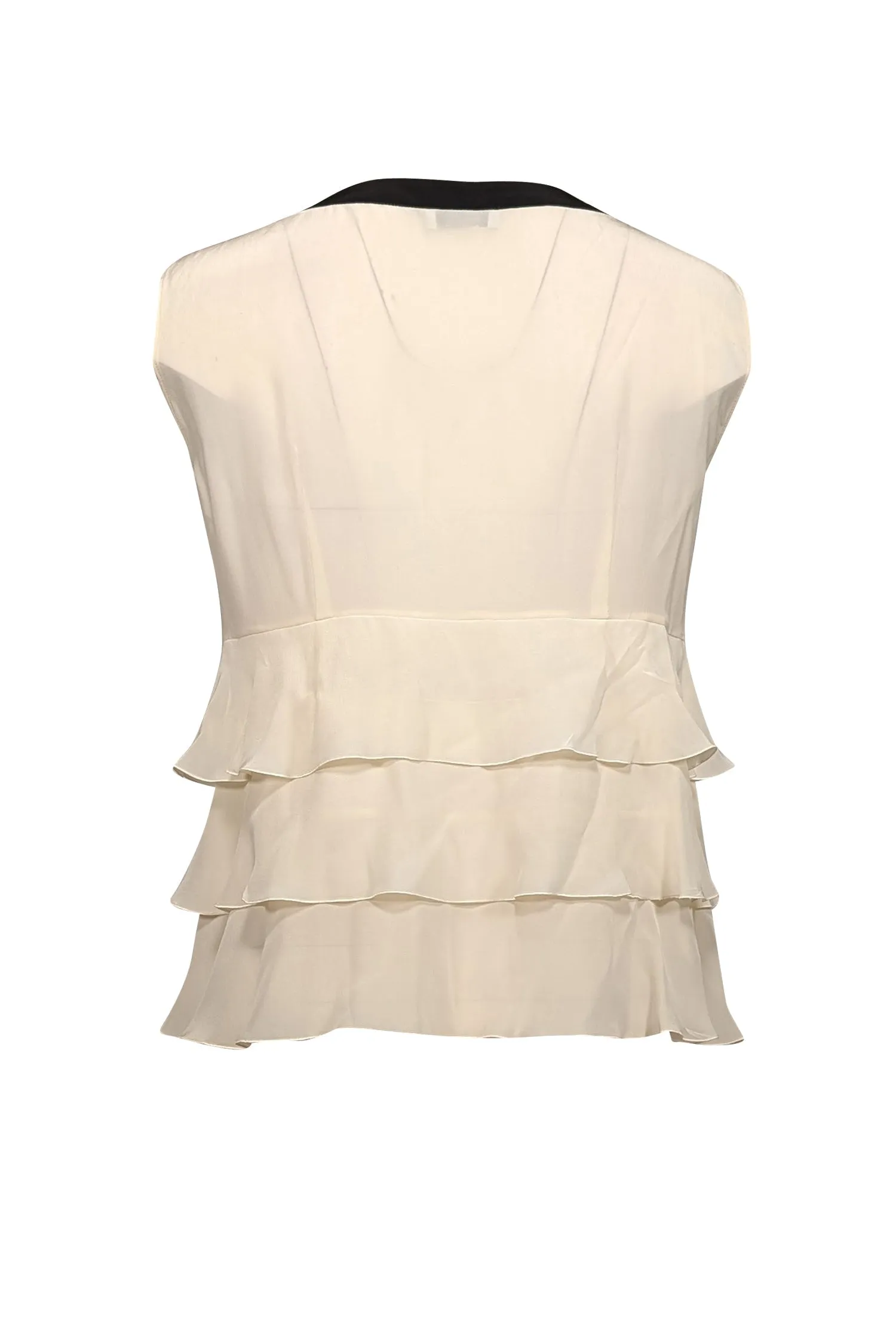 Moschino Cheap & Chic - Ivory & Black Trim Sleeveless Top Sz M