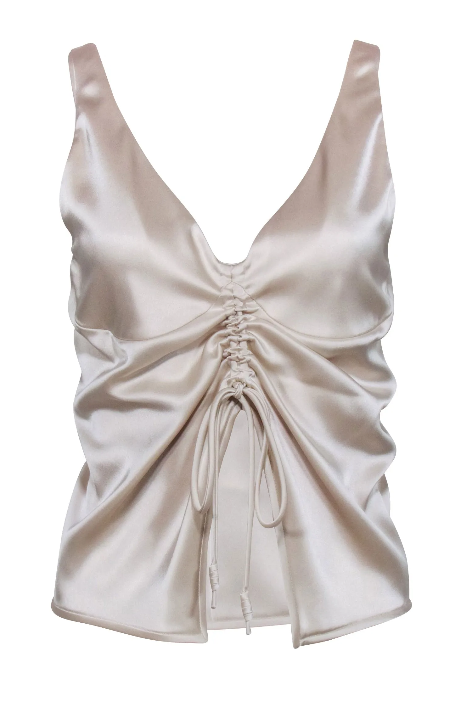 Nanushka - Ivory Sleeveless Satin Top Sz XS