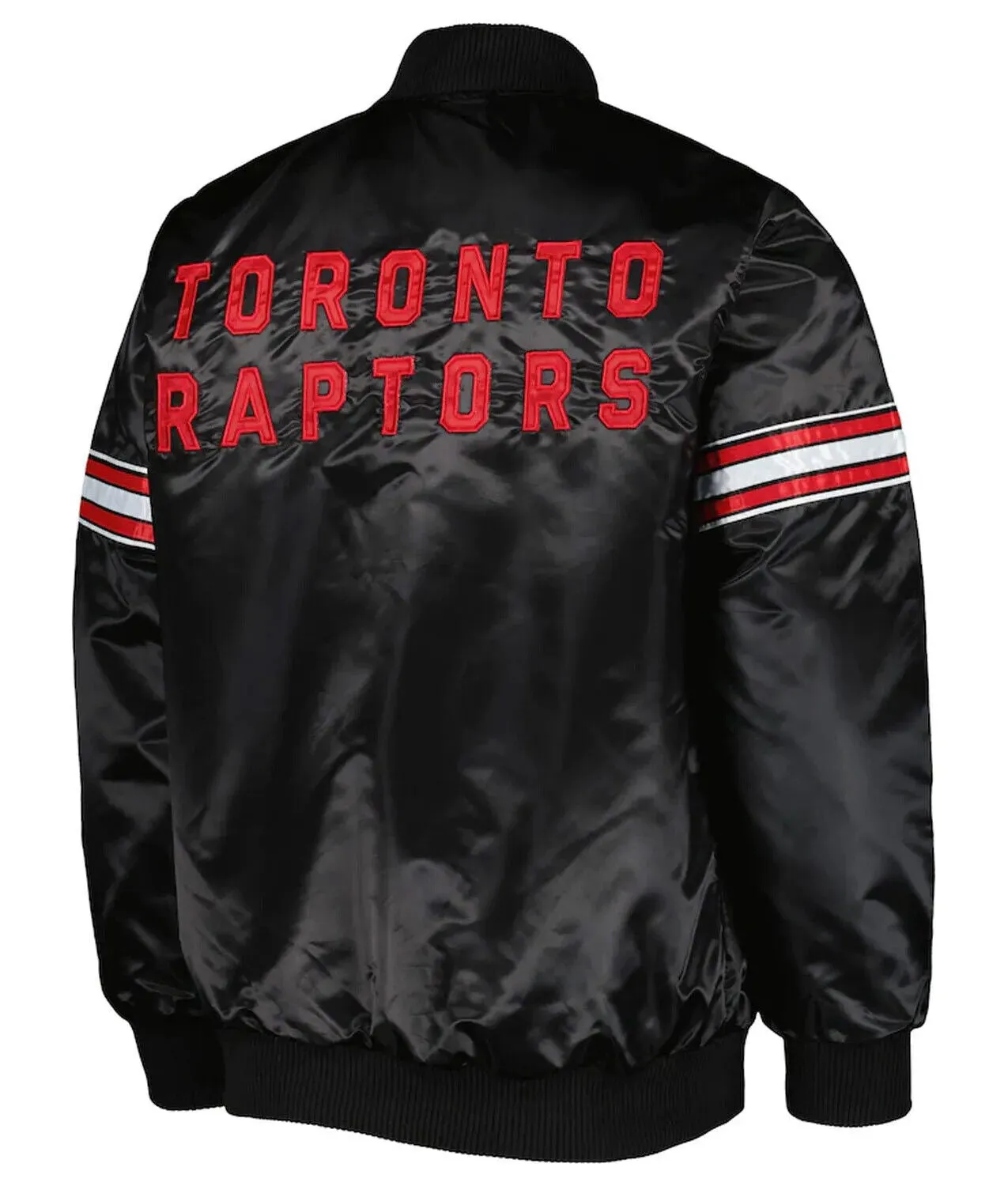 NBA Toronto Raptors Vintage Black Satin Letterman Bomber Varsity Baseball Jacket