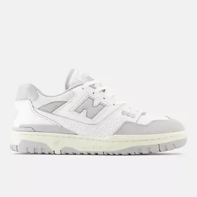 New Balance 550 White with raincloud and reflection