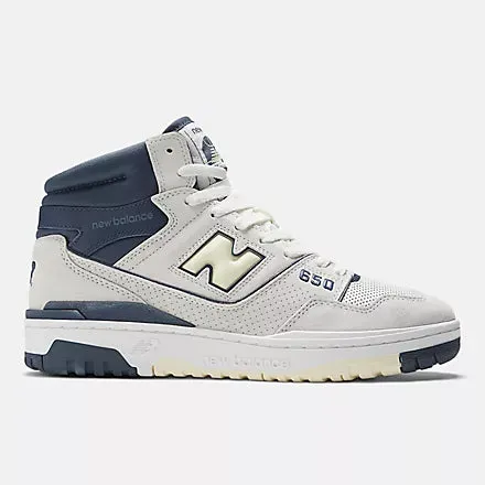 New Balance 650 Sea salt with nb navy and dawn glow