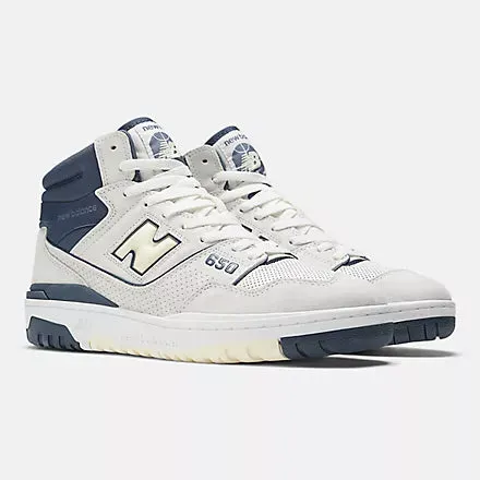 New Balance 650 Sea salt with nb navy and dawn glow