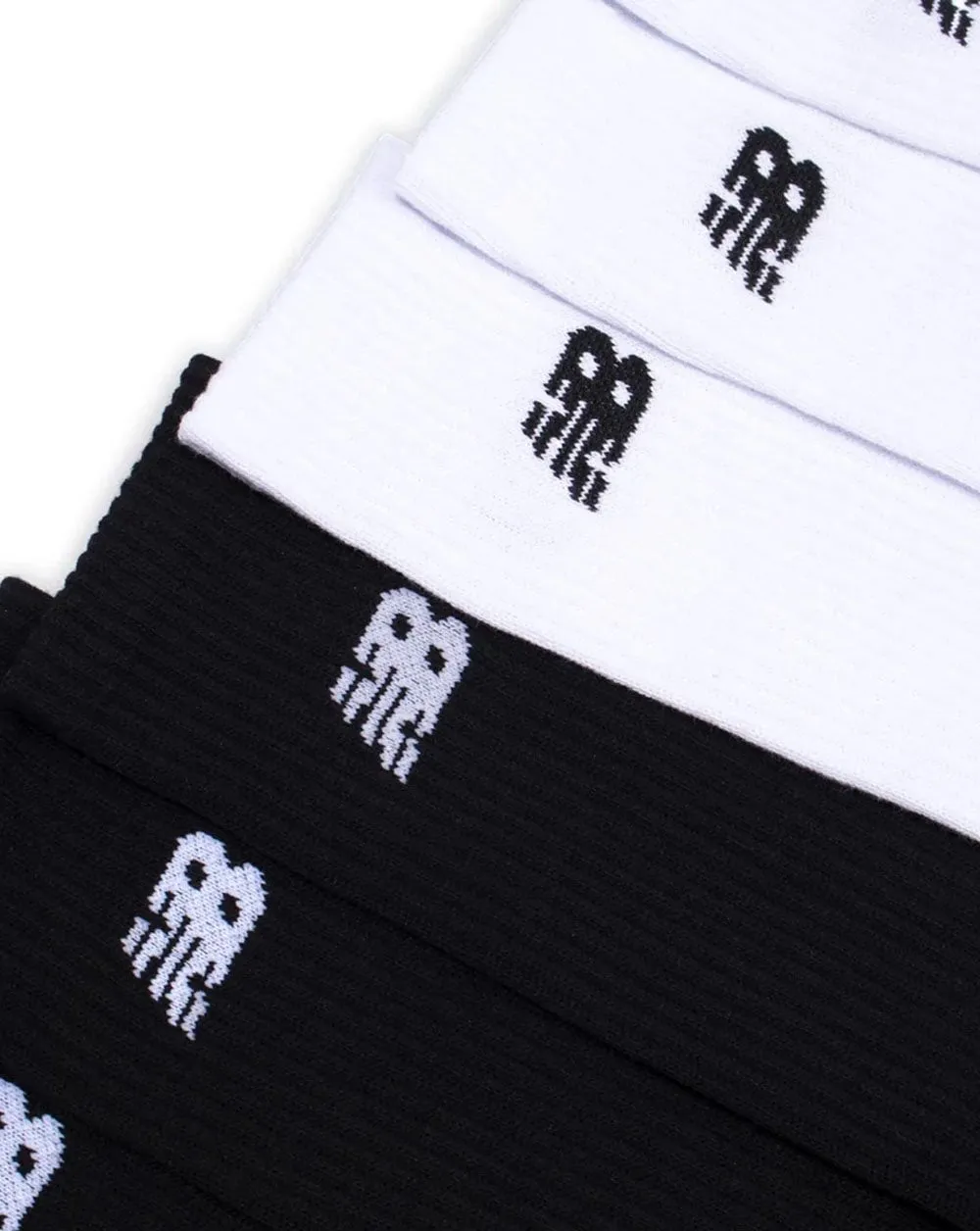 New Balance Everyday Crew Socks 6 Pack White/Black