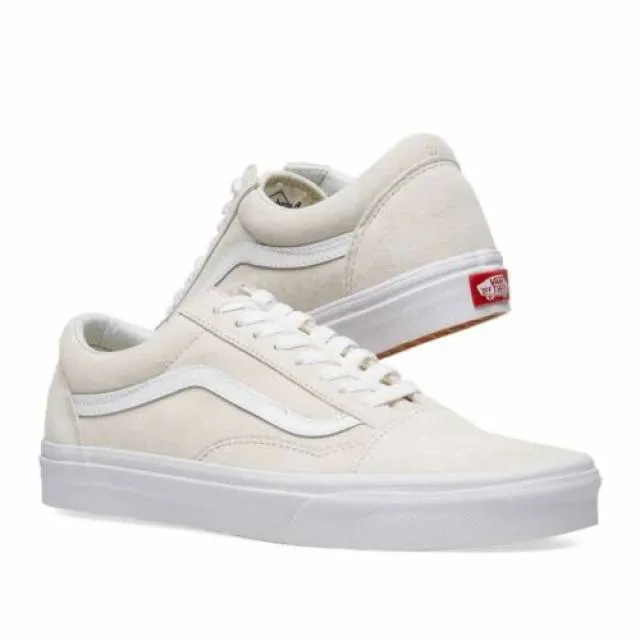 NEW Vans Old Skool Skate Shoe Pig Suede Marshmallow White