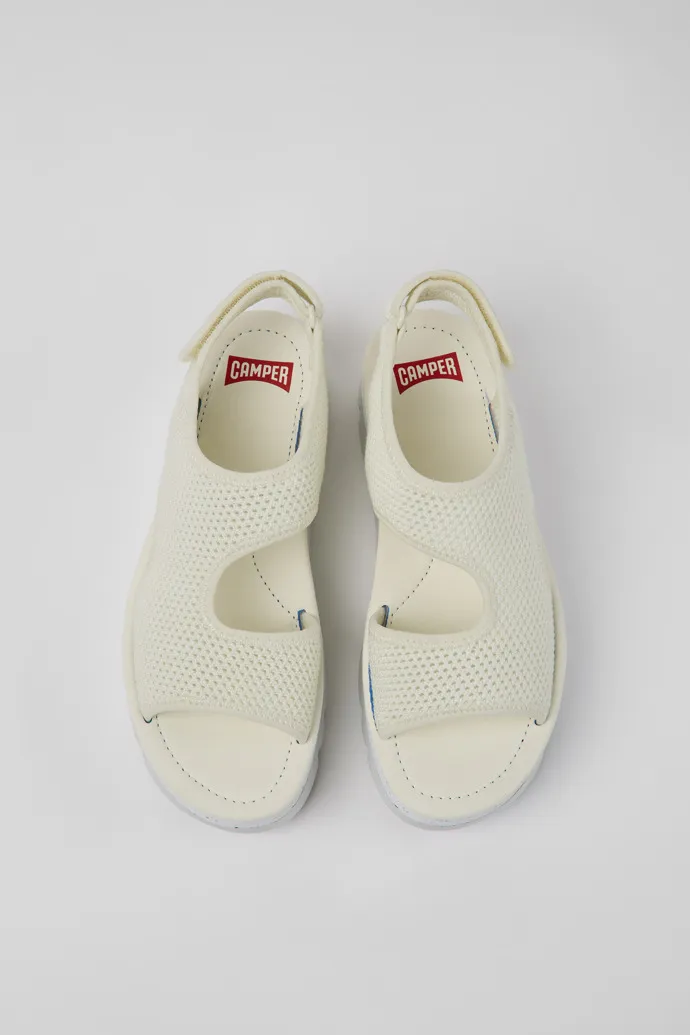 Oruga Up White textile sandals for women