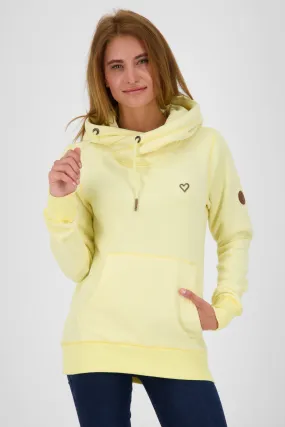 Pastellfarbener Hoodie SarahAK A mit figurnaher Schnittform Gelb