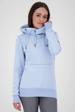 Pastellfarbener Hoodie SarahAK A mit figurnaher Schnittform Hellblau