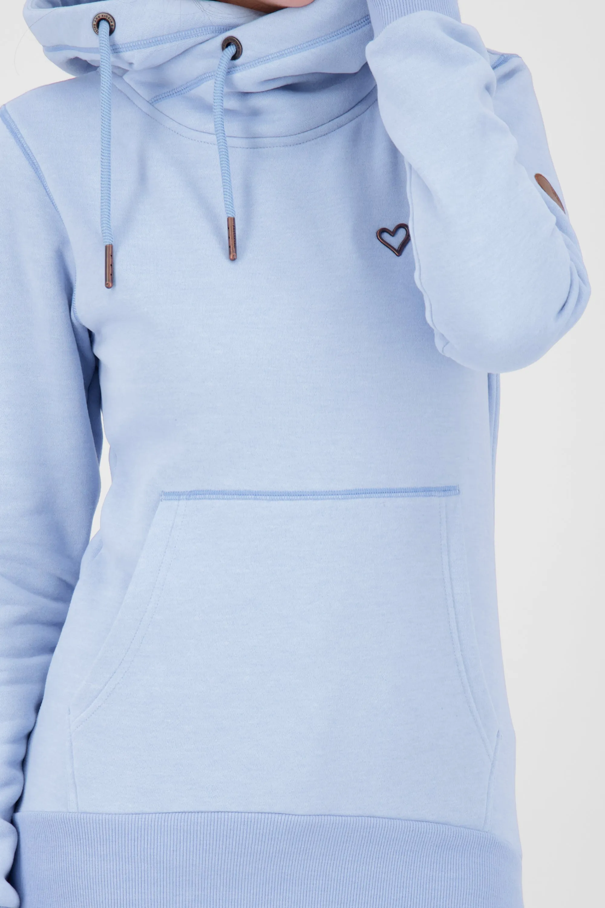 Pastellfarbener Hoodie SarahAK A mit figurnaher Schnittform Hellblau