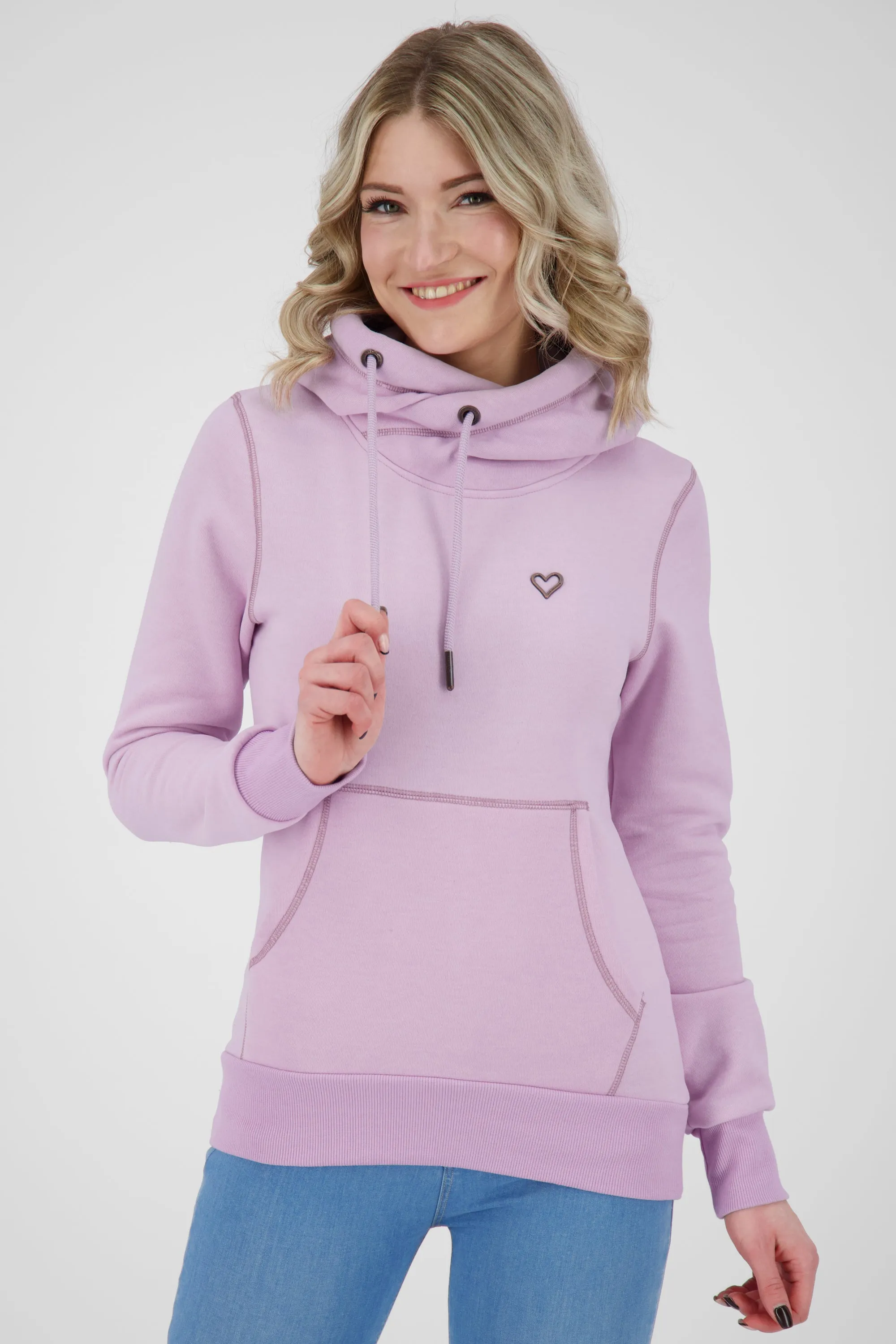 Pastellfarbener Hoodie SarahAK A mit figurnaher Schnittform Rosa