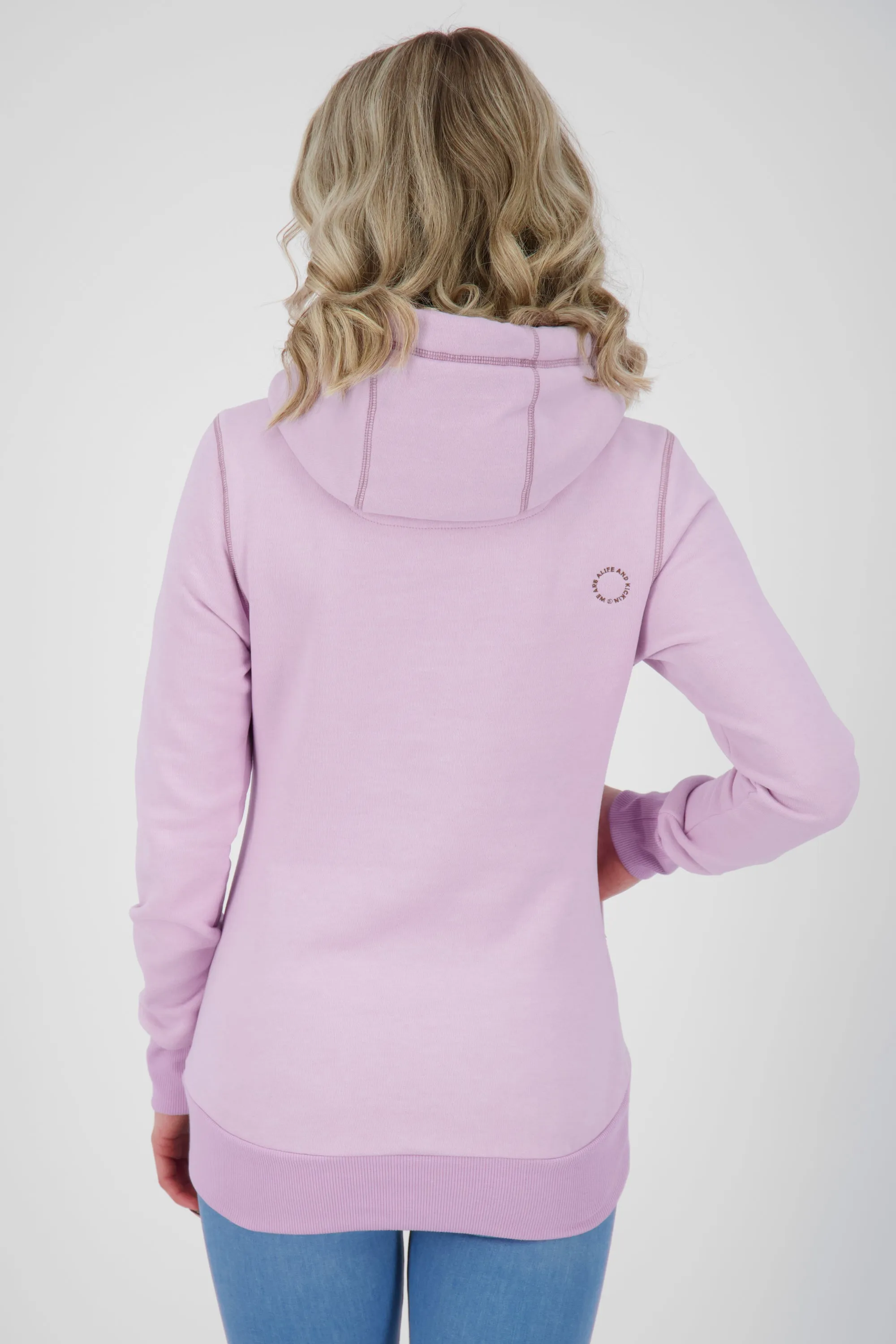 Pastellfarbener Hoodie SarahAK A mit figurnaher Schnittform Rosa