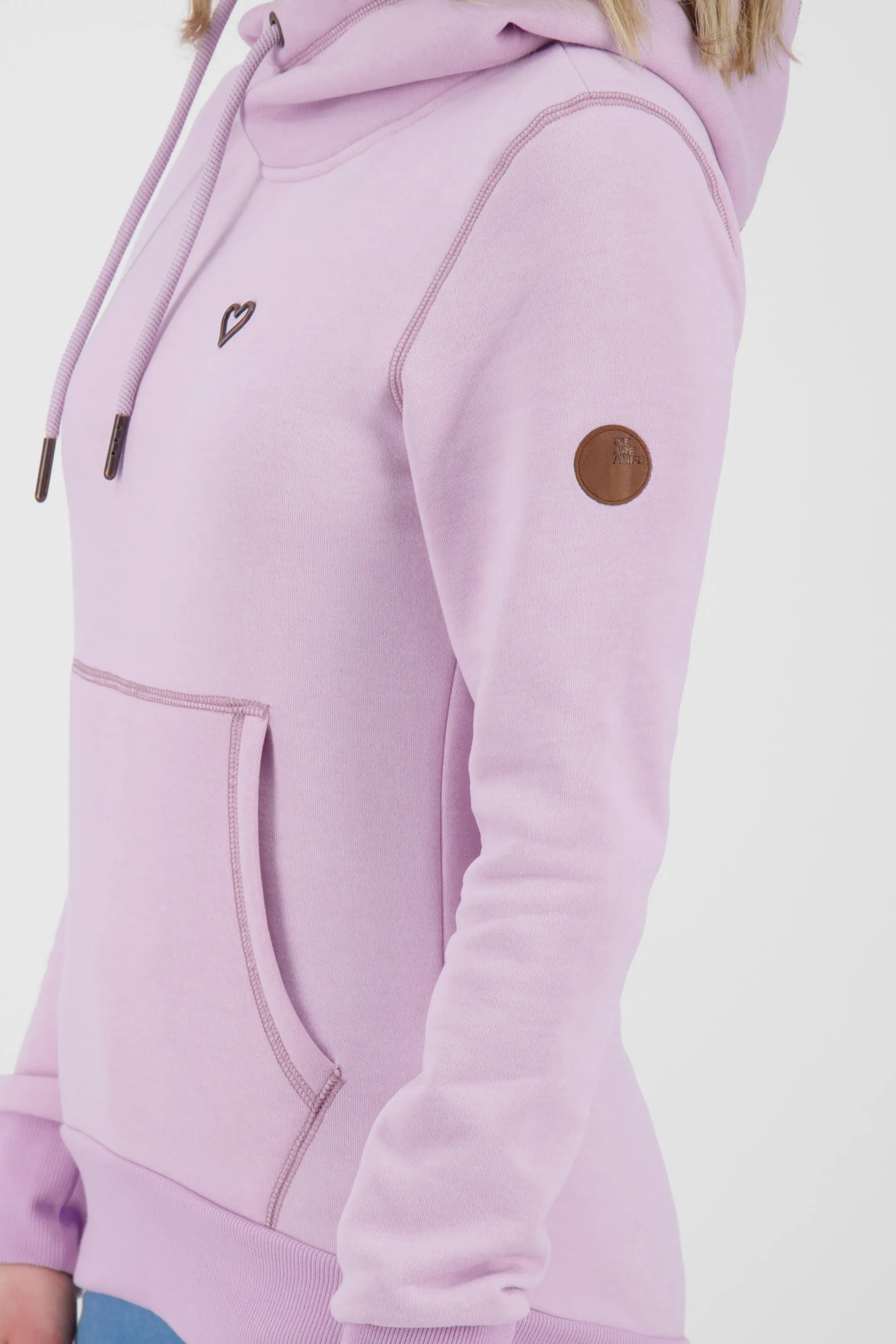 Pastellfarbener Hoodie SarahAK A mit figurnaher Schnittform Rosa