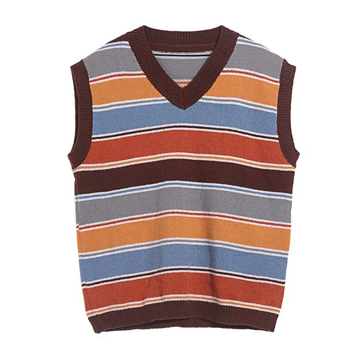 Prep School Striped Knit Vest