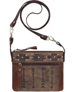 Product Name:  American West Women's Brown Southwestern Arrow Trail Rider Crossbody Bag