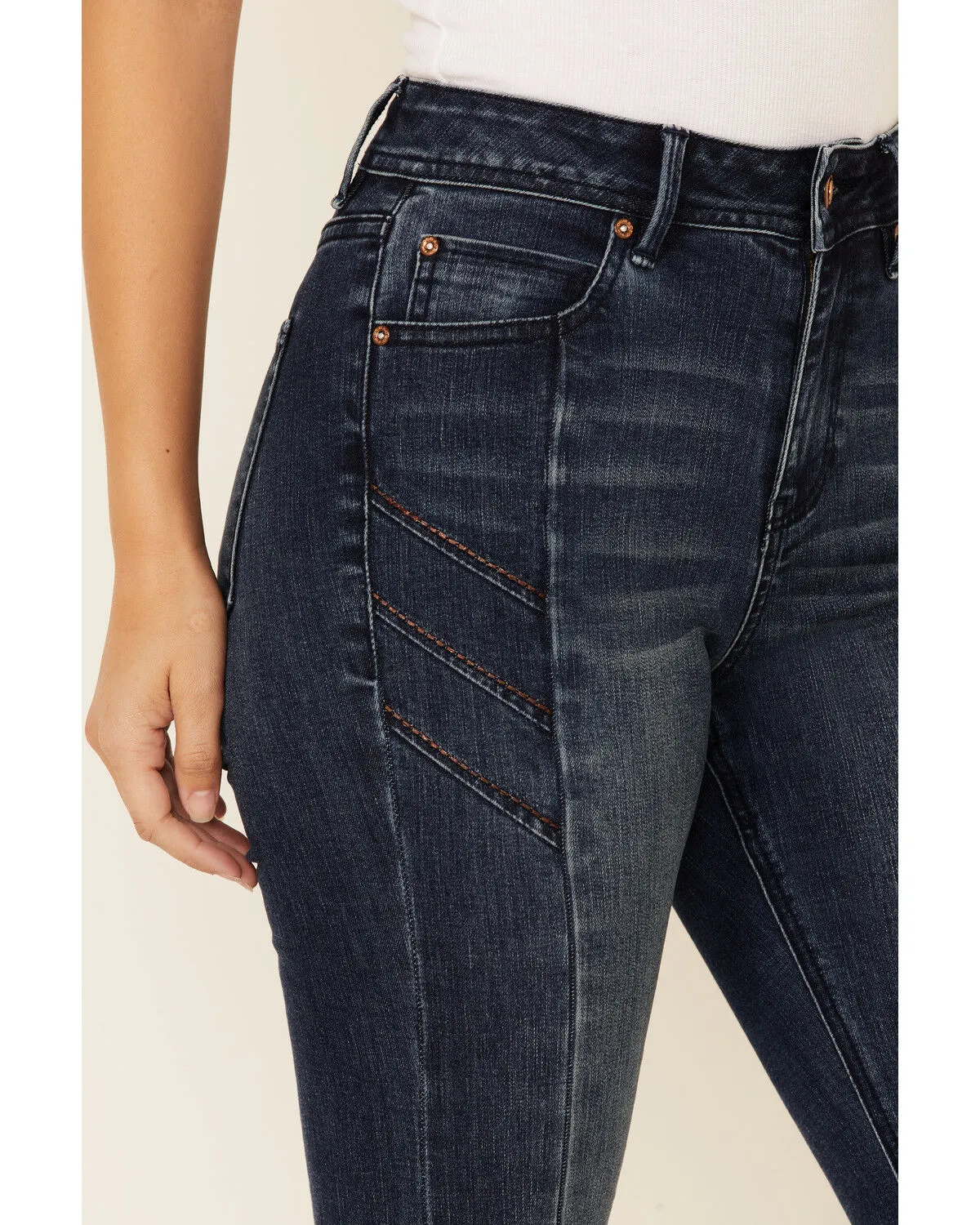 Product Name:  Grace in LA Women's Pleated Super Flare Leg Jeans