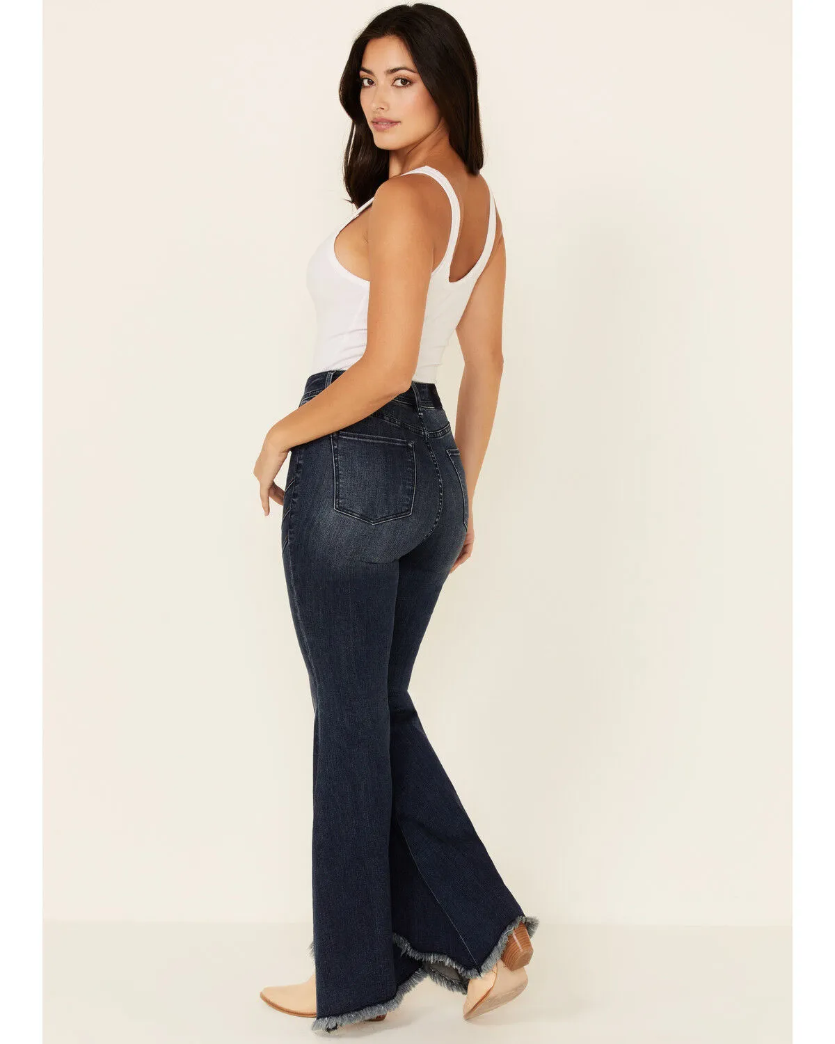 Product Name:  Grace in LA Women's Pleated Super Flare Leg Jeans