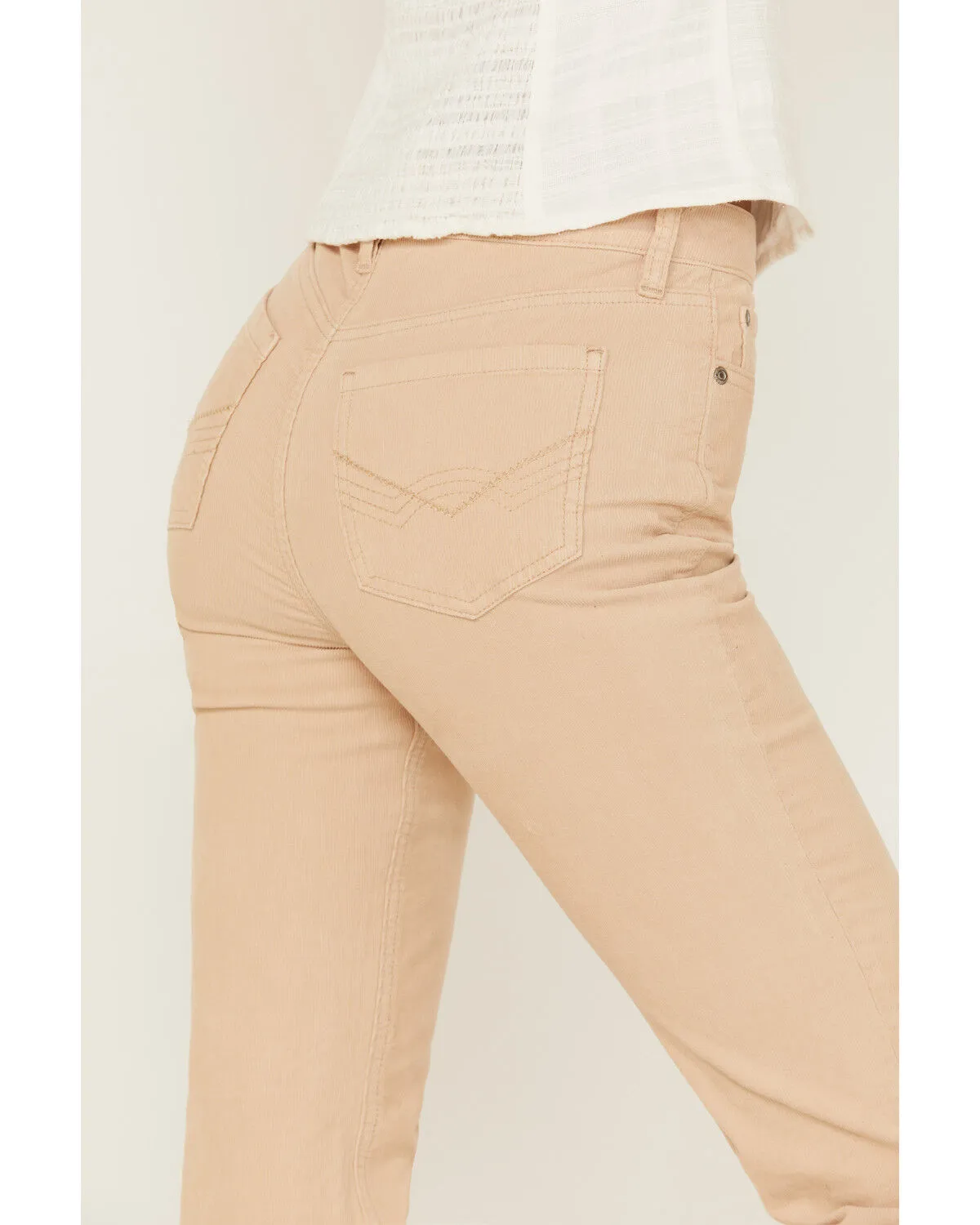 Product Name:  Idyllwind Women's High Risin' Irish Cream Wash Stretch Signature Back Pockets Corduroy Flare Jeans