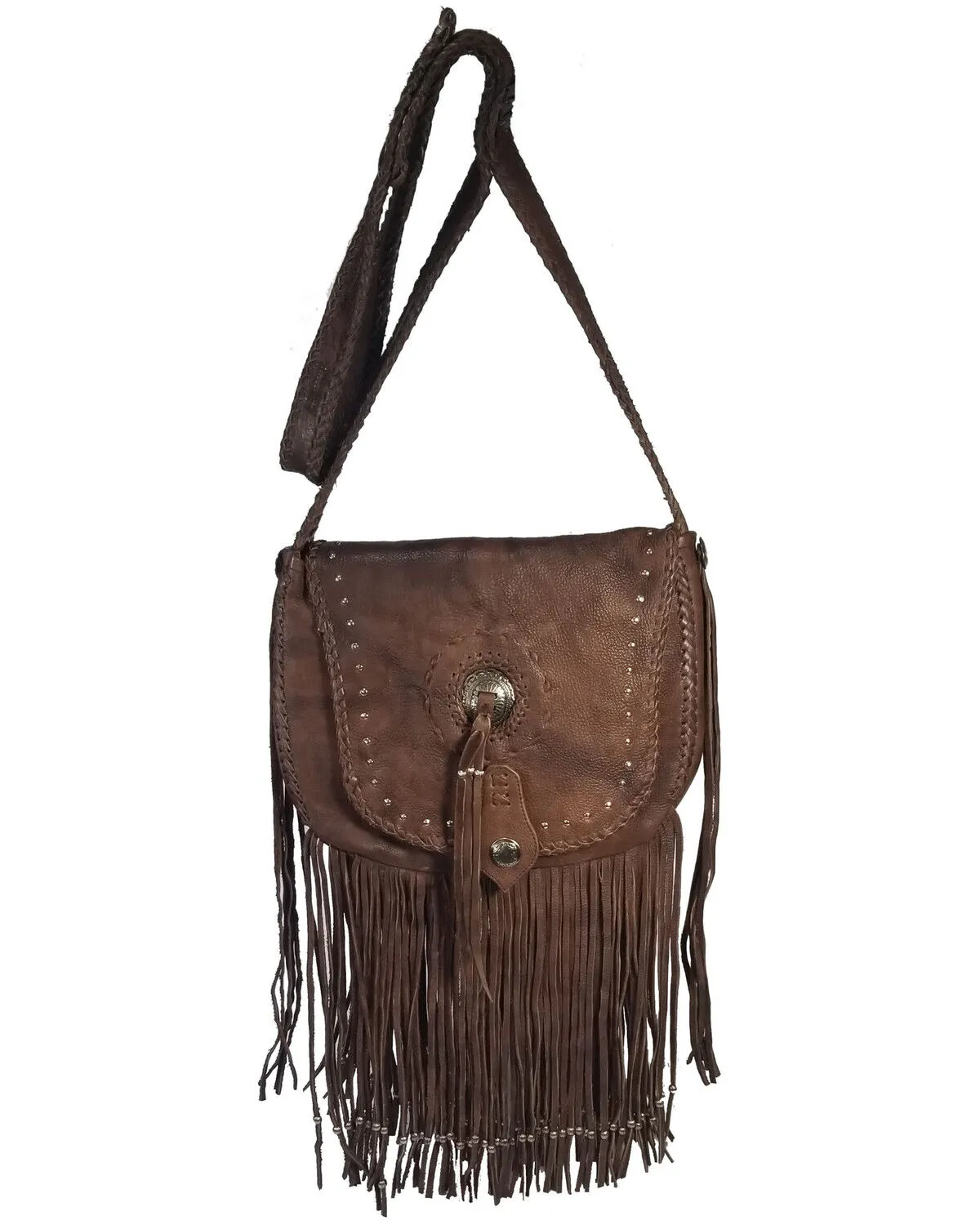 Product Name:  Kobler Leather Women's Concho Fringe Crossbody Bag