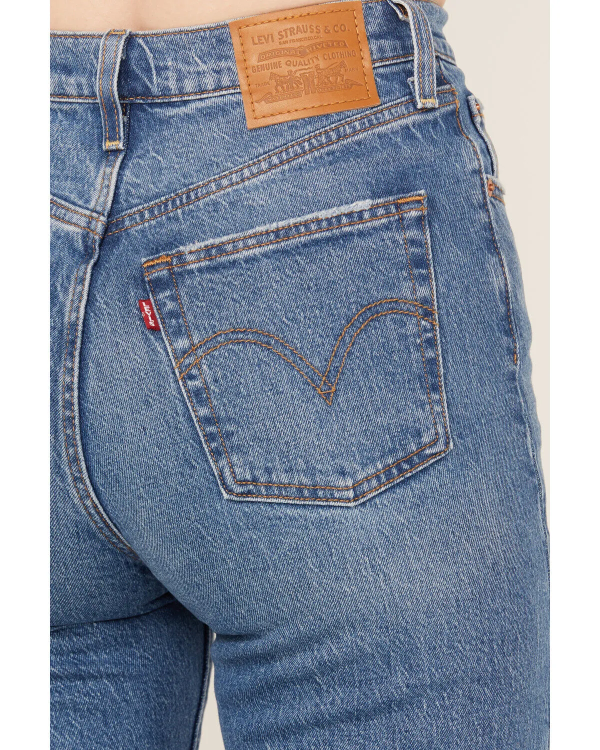 Product Name:  Levi's Premium Women's Dance Around Medium Wash High Rise Ribcage Straight Stretch Denim Jeans